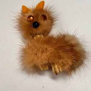 Vintage mink fur brooch, likely from the 1940s or 1950s.